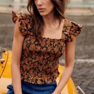 Sezane 'Elodia' Sleeveless Blouse - Floral 'Dela' Print - Size: 14